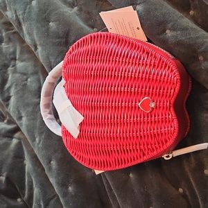 Kate Spade Novelty Wicker Honeycrisp Apple Basket Crossbody Satchel Bag